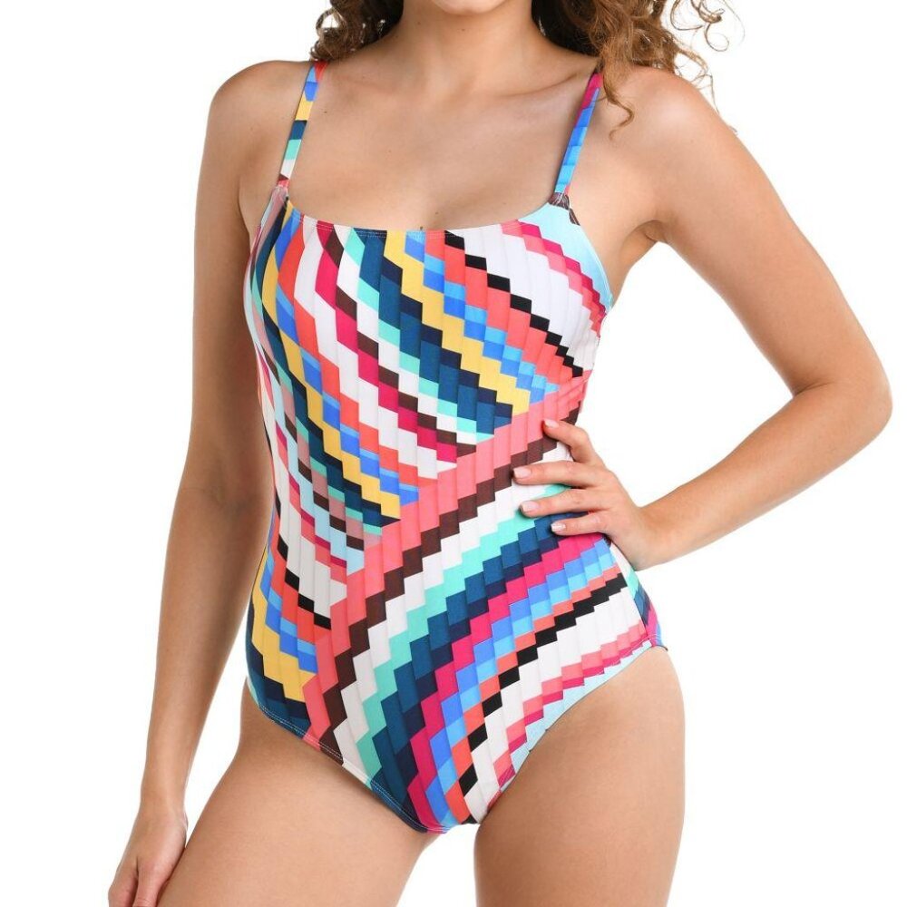 La Blanca Multicolor Geometric One-Piece Swimsuit